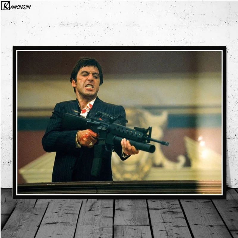 006 AL PACINO SCARFACE Гангстер Крестный отец фильм плакат стены искусства холст живопись плакаты и принты для комнаты декоративный домашний декор - Цвет: 006