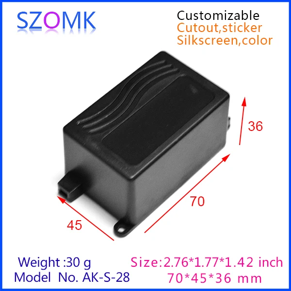 (2 шт.) Черный Пластиковый корпус для блока питания 70*45*36 мм 2 76*1 77*1 41 дюймов Чехол