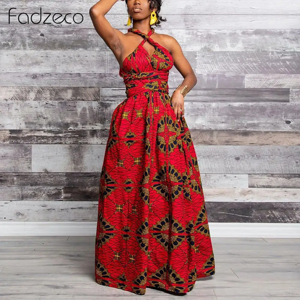 Fadzeco модное эластичное платье макси 2019 новое длинное африканские платья для