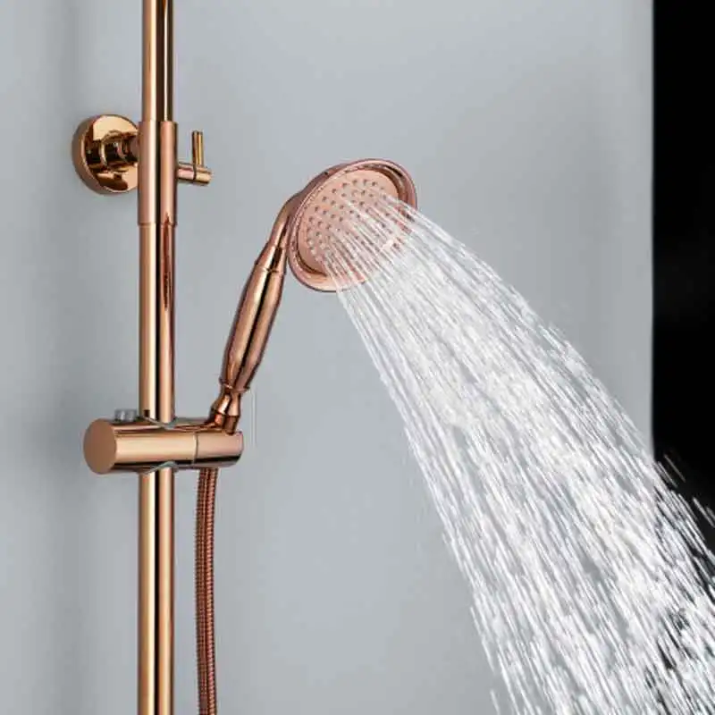 Роскошная ванная латунное розовое золото Душевая система настенная 8 дюймов
