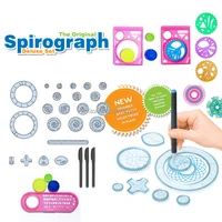 spiral art design spirograph drawing toys playset with more accessories interlocking gearswheels interchangeable frame pieces