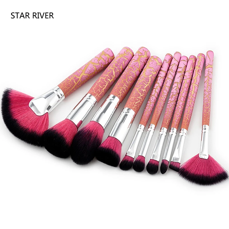 10 шт. набор кистей для макияжа контрастных цветов основа пудра тени век