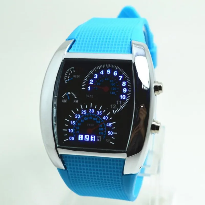 Новый Для мужчин цифровые часы сектор панель для Спорт Colock relojes para hombre|Мужские