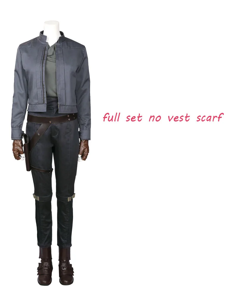 full set no vest Rogue One A Star Wars Story Косплей Костюм Jyn erso Косплей Женский костюм карнавальный костюм Хэллоуина на заказ - Цвет: full set no vest