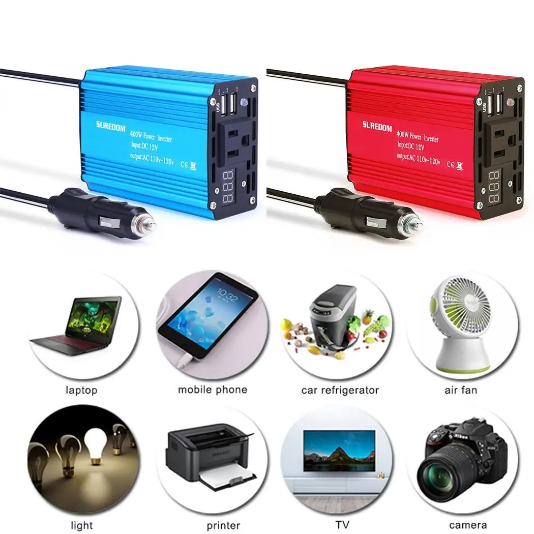 Цифровой дисплей 360 Вт автомобильный инвертор Авто мощность Инвертор DC 12 В до 110 AC