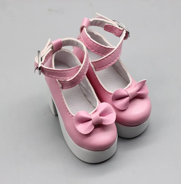 1 пара модных туфель из искусственной кожи для куклы 60 см BJD SD для 1/3, аксессуары для кукол, игрушки 7,8 см - Цвет: Розовый