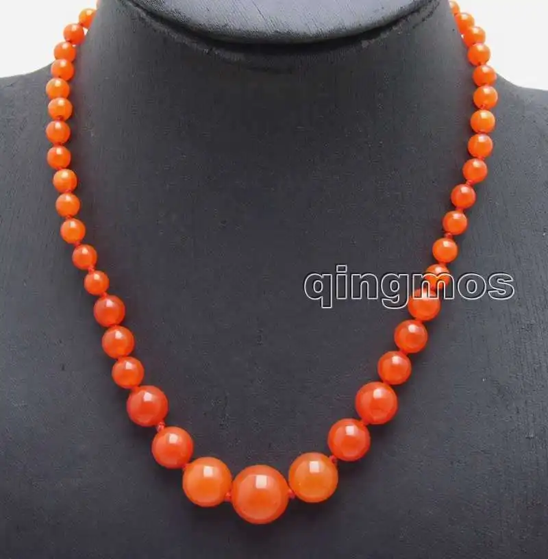 Круглые Китайские красные высококачественные натуральные бусины диаметром 17