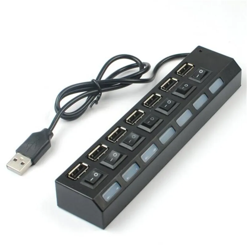 Мульти 7 портов высокоскоростной USB 2 0 480 Мбит/с зарядное устройство вкл/выкл