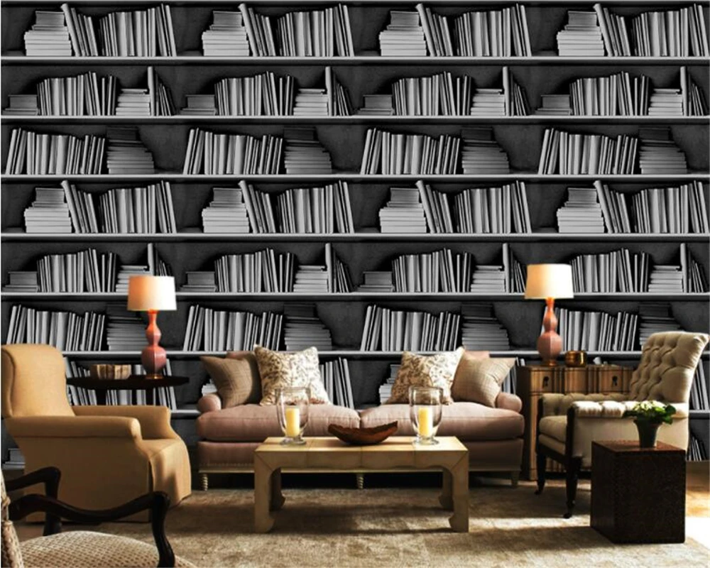 Обои beibehang 3d в Европейском стиле обои ретро с абстрактным черно-белым книжным