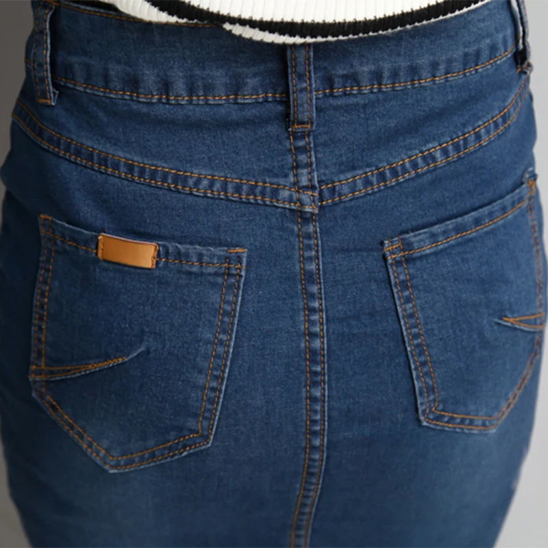 Hight Waist Women Slim Denim Pencil Skirt 2017 New Fashion Open Slit Buttons Sexy Office Ladies Mini Skirts Work Wear | Женская одежда