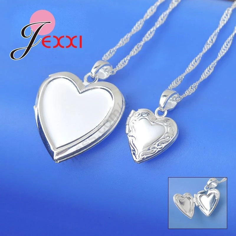 

New Arrivals 1 PCS Necklace Genuine 925 Sterling Silver Jewelry Opening Frame Women Pendant Necklaces For Family Photos