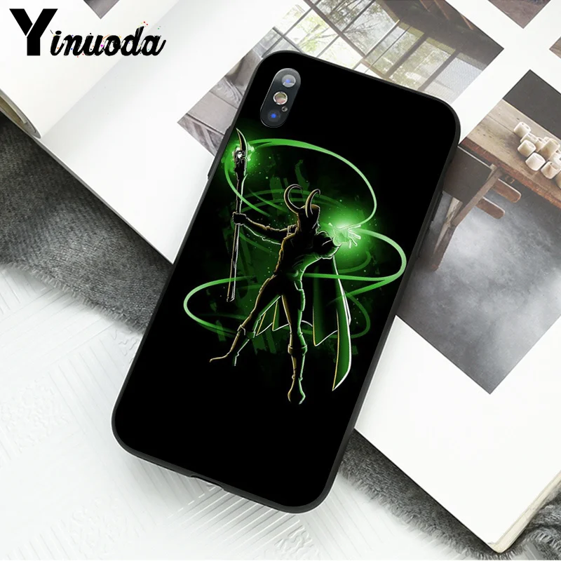 Yinuoda Marvel Hero Loki ТПУ черный чехол для телефона чехол для Apple iPhone 8 7 6 6S Plus X XS MAX 5 5S SE XR Чехол для мобильного телефона s