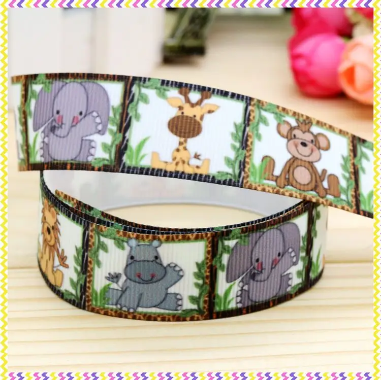 7/8 ''Бесплатная доставка слон животные печатная корсажная лента бант головной