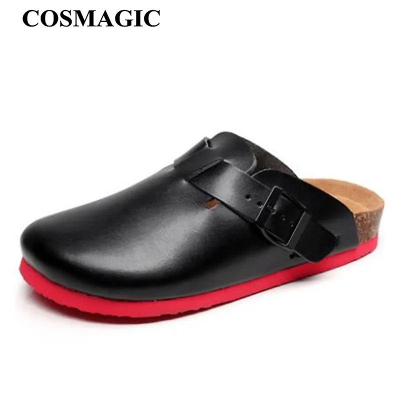 COSMAGIC Новинка 2019 г. летние пляжные черные пробковые шлёпанцы для женщин