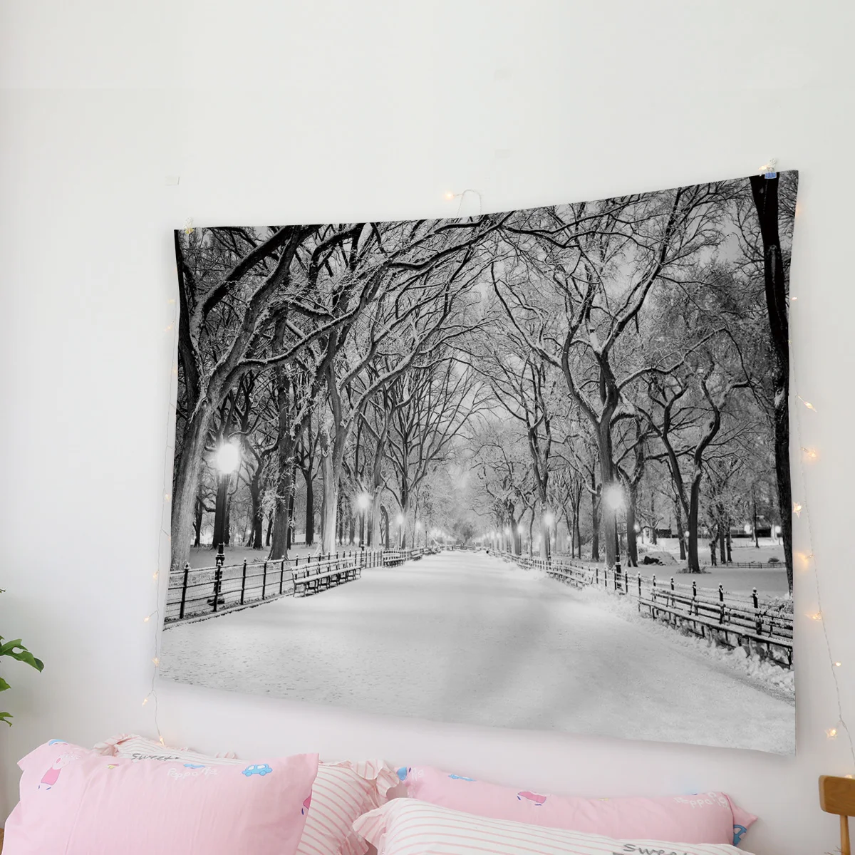 Зимний зимний сезон Уличный настенный гобелен из ткани Настенный Ковер пляжное