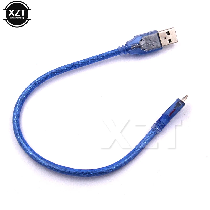 Высокоскоростной прозрачный синий прямой USB 2 0 штекер-микро штекер 5p разъем