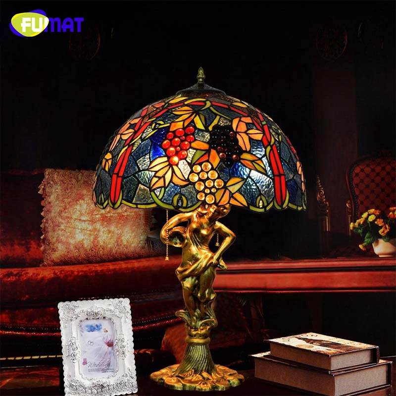 Фумат Европейский стиль виноградный оттенок настольная лампа домашний декор