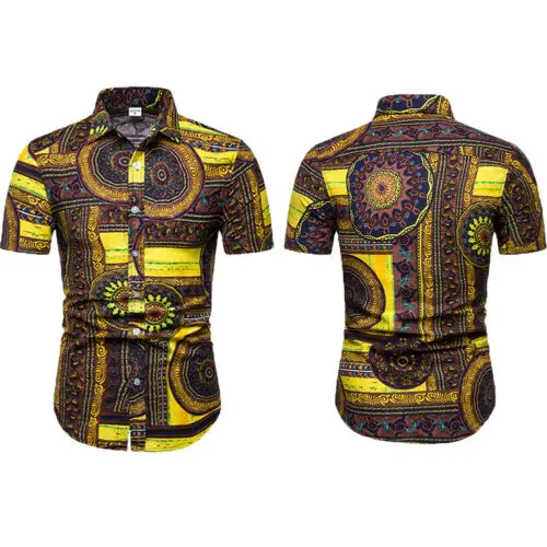 

Stylish Hot Sale Men Hawaiian Style Print Short Sleeve Slim Fit Shirts Top Gentlemen Summer Casual Comfortable Clothing M-XXXXXL