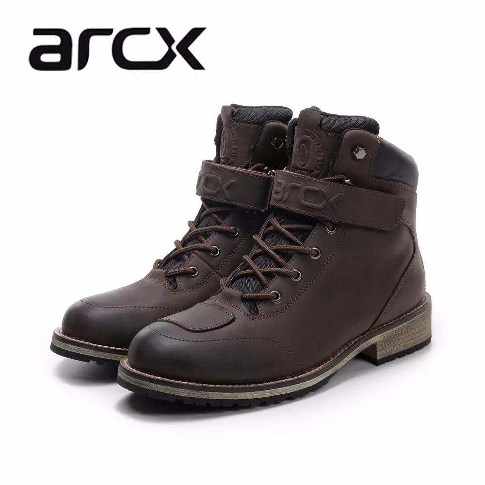 ARCX мужские кожаные мотоциклетные ботинки водонепроницаемые уличные