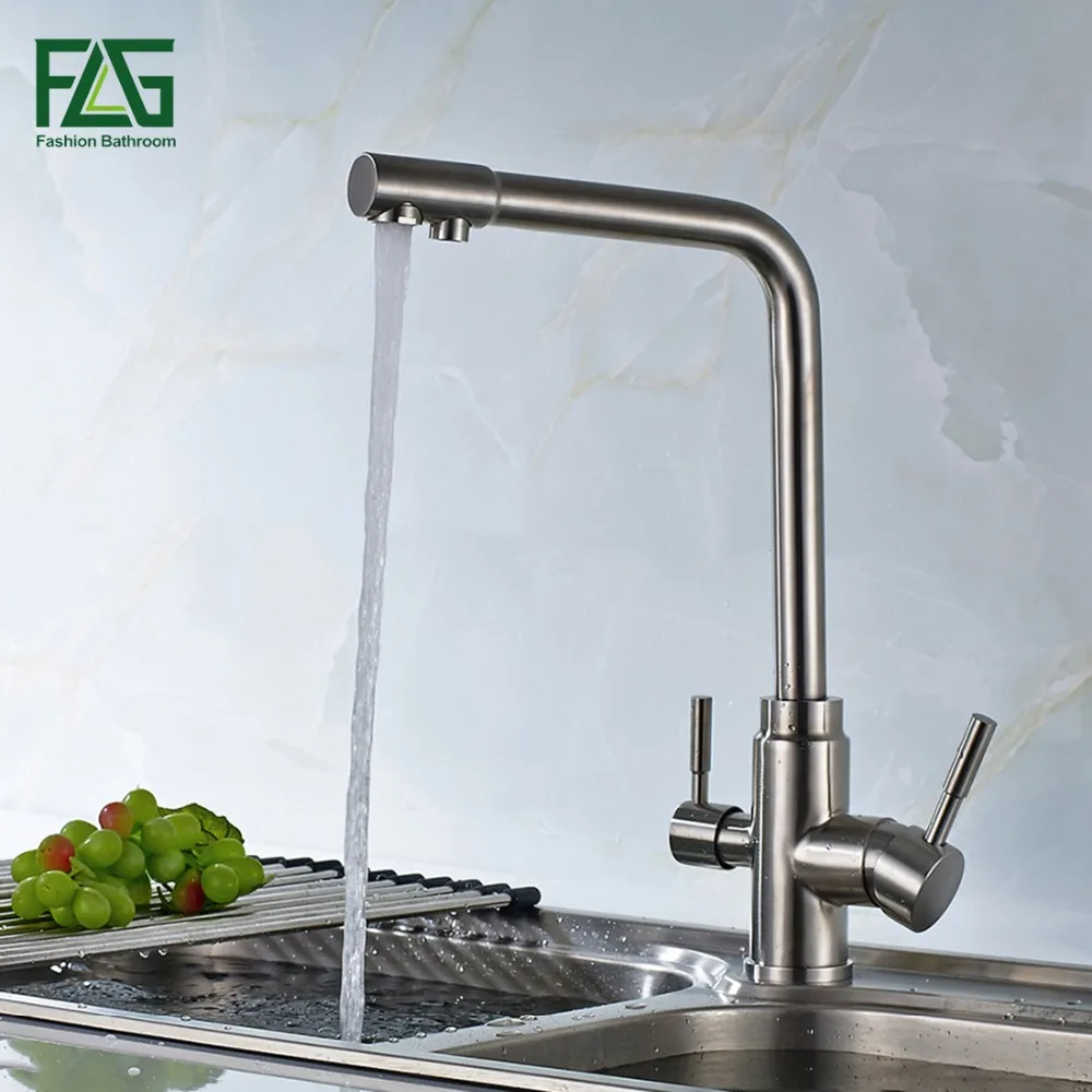 Смеситель для питьевой воды из нержавеющей стали 304 3 ходовой кран очиститель