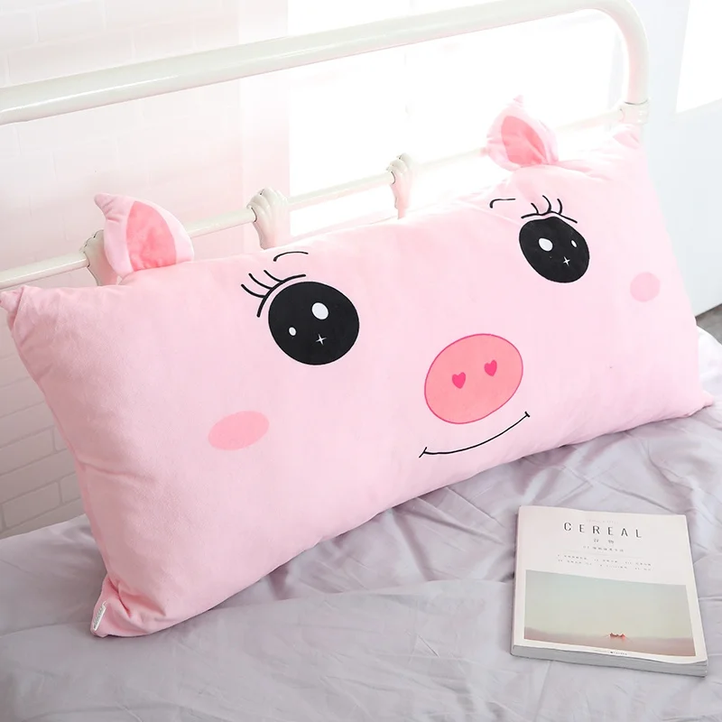 1 шт., 70 см* 30 см, мультяшная плюшевая подушка, мягкая, милый плюшевый Лев, тигр, кролик, панда, лиса, корова, медведь, подушка, декоративные украшения для кровати, подарки - Цвет: pig