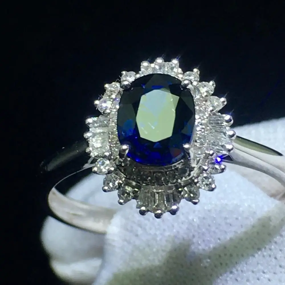 Ювелирные изделия из сапфира кольцо натуральный 0.95ct Cornflowerl драгоценный камень