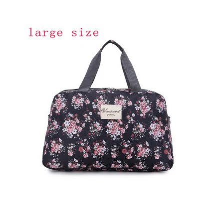 black large size Новинка, модные женские дорожные сумки, сумки для багажа, женские дорожные сумки с цветочным принтом, большие вместительные сумки PT558 - Цвет: black large size