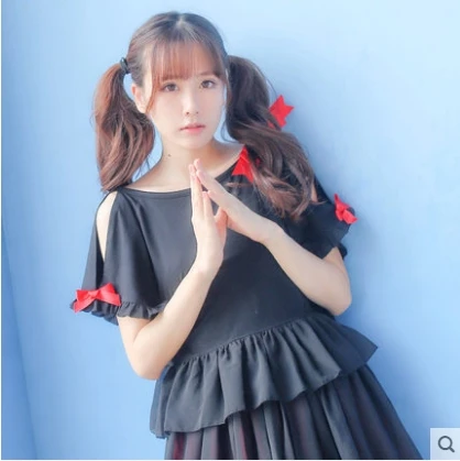 

Princess sweet lolita shirt [Dolly Delly] the original of the wind butterfly dew shoulder charge leaf edge blouse Dolley-0079