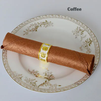 Coffee 50 шт. 48 см Отель обеденный стол ресторана декоративный квадратный носовой платок ткань Свадебная вечеринка моющиеся полиэстер Добби салфетка - Цвет: Coffee