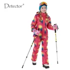 Лыжный костюм для мальчиков и девочек, зимний комплект одежды, ветрозащитная куртка + штаны, теплый лыжный костюм