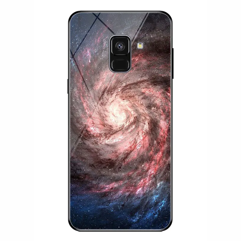 BLK-14 Звездное небо Футляр для телефона 5,6 дюйма для samsung Galaxy A5 A8 закаленное стекло чехол для samsung Galaxy A8 Plus 6,0" - Цвет: BLK-14