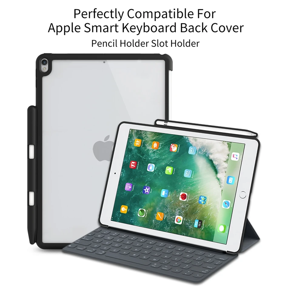 WOW чехол-карандаш для iPad 9,7 чехол прозрачный мягкий край задняя крышка для iPad 9,7 5th 6th Gen клавиатура Apple