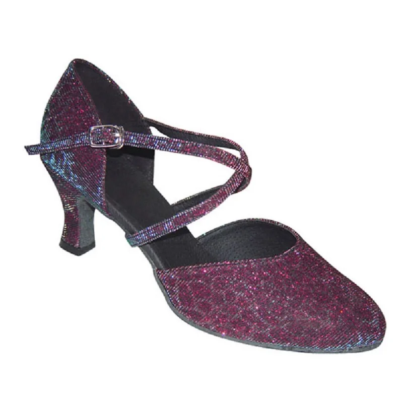 Женские туфли для бальных танцев красные серые черные фиолетовые на каблуке
