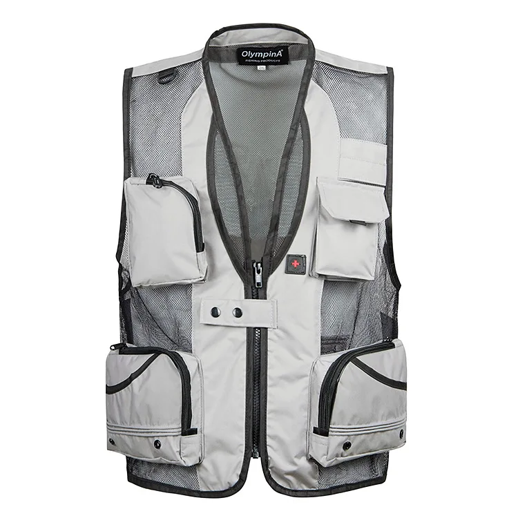 

Summer Thin Mesh Vest For Men XL-5XL Casual Photographer Work Outerwear Multi Pocket Waistcoat Male Sleeveless Jacket