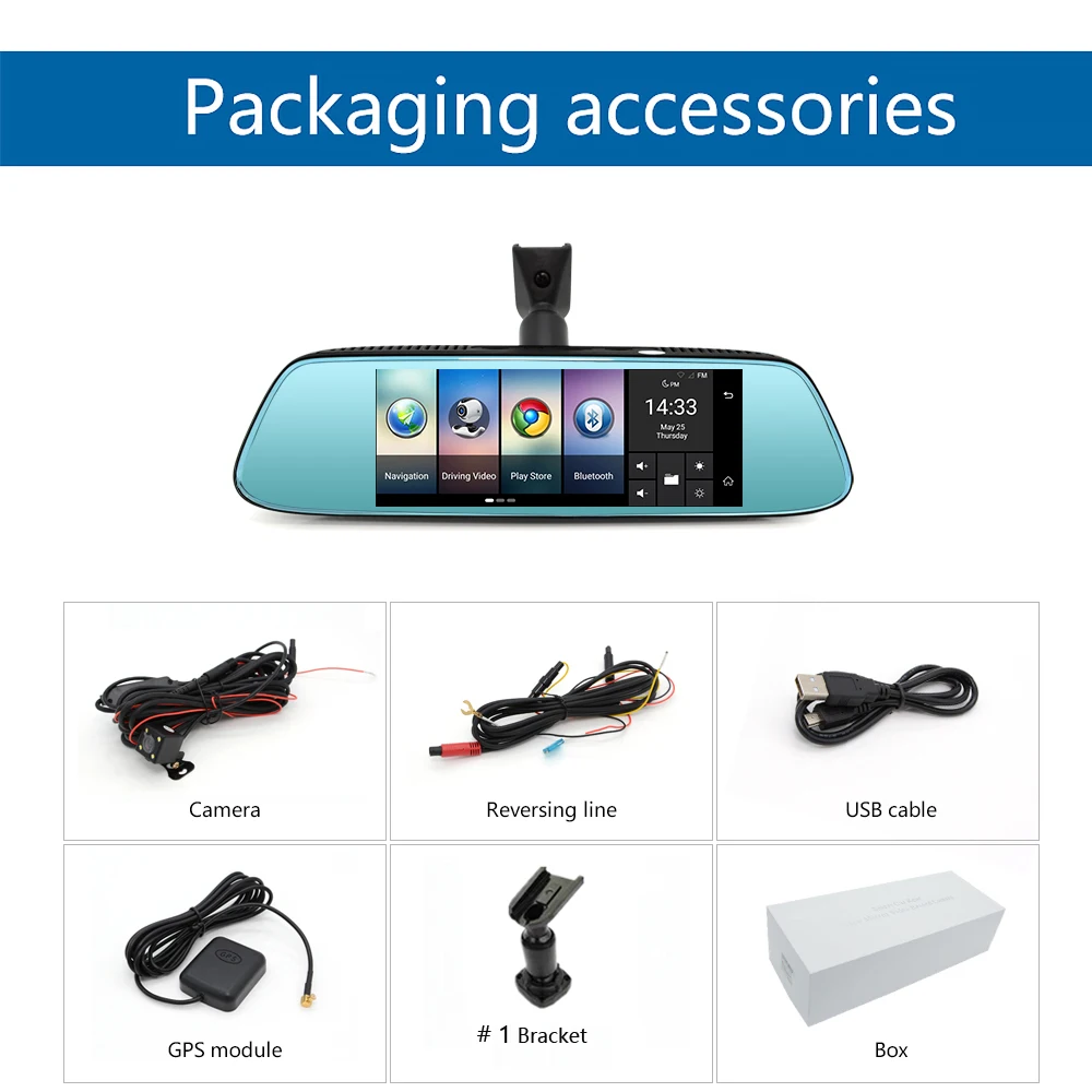 Awesafe 4 г Специальный автомобиль зеркало Камера Android 5.1 с GPS DVRs Bluetooth вызова Full HD 1080 P