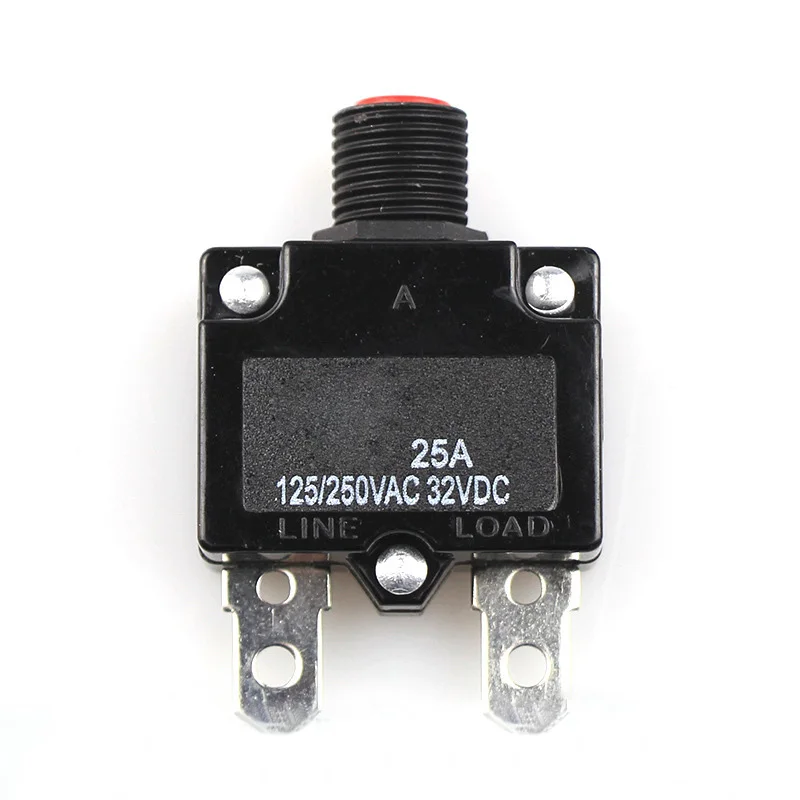 Тепловой выключатель 7A 25A тепловой кнопочный переменного тока 125/250 В постоянного