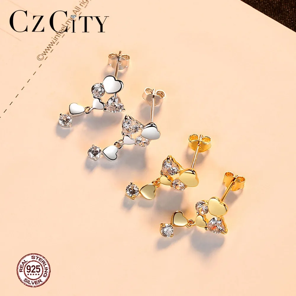 CZCITY Лидер продаж! Корейские толстовки с изображением сердца Форма циркон