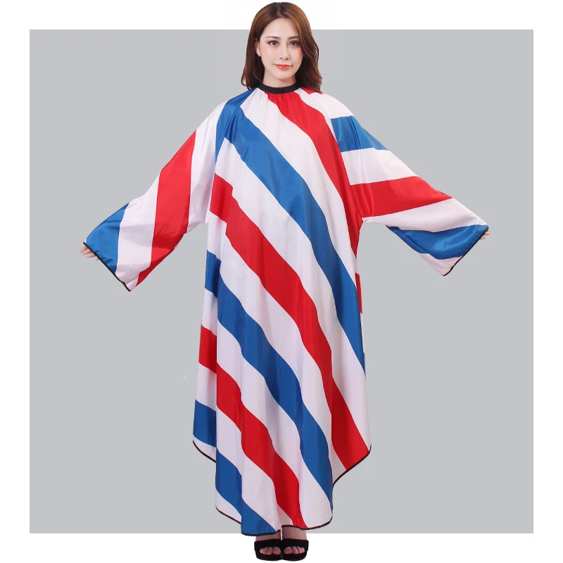 

С длинными рукавами, красный, белый, синий, в полоску, Парикмахерская салонная накидка, профессиональные фартуки, цвет, краситель, платье, од...