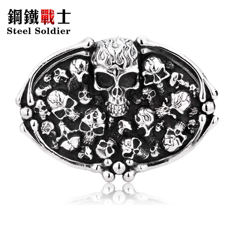 Мужская стальная пряжка с черепом Прямая поставка оптовая продажа уникальный