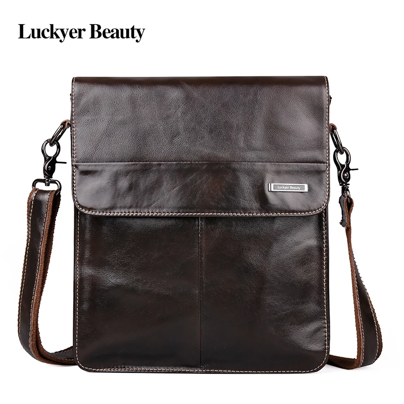 Luckyer Beauty Топ бренд натуральной кожи сумка Бизнес Crazy Horse кожа Для мужчин