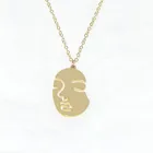 Женское Ожерелье с абстрактным лицом, массивное ожерелье с кулоном, ювелирное изделие для женщин