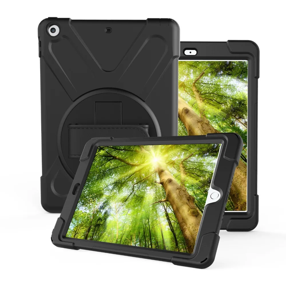Для нового iPad 9,7 чехол Противоударная подставка дизайн держатель руки силиконовый 3 слоя сверхпрочный защитный