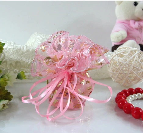 Свадебные мешочки для конфет 24 см из бронзовой пряжи свадебные сувениры коробка