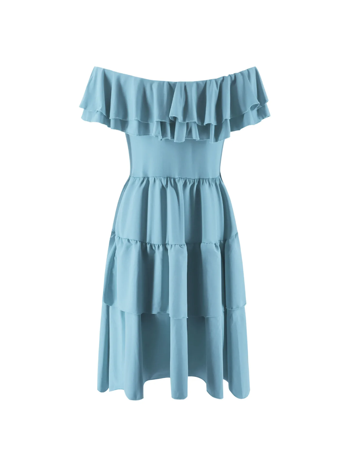 Zanzea Women Dress 2019 Polyester A-line Solid Sleeveless Ruffles Natural And Summer New Word Shoulder Tube Top Woman | Женская одежда
