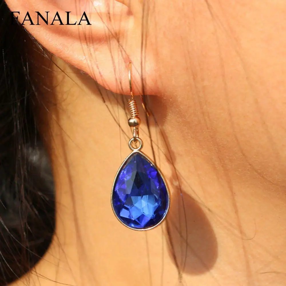 FANALA Кристаллические серьги букле водослива Brincos Новая девушка d'oreille подарок Для