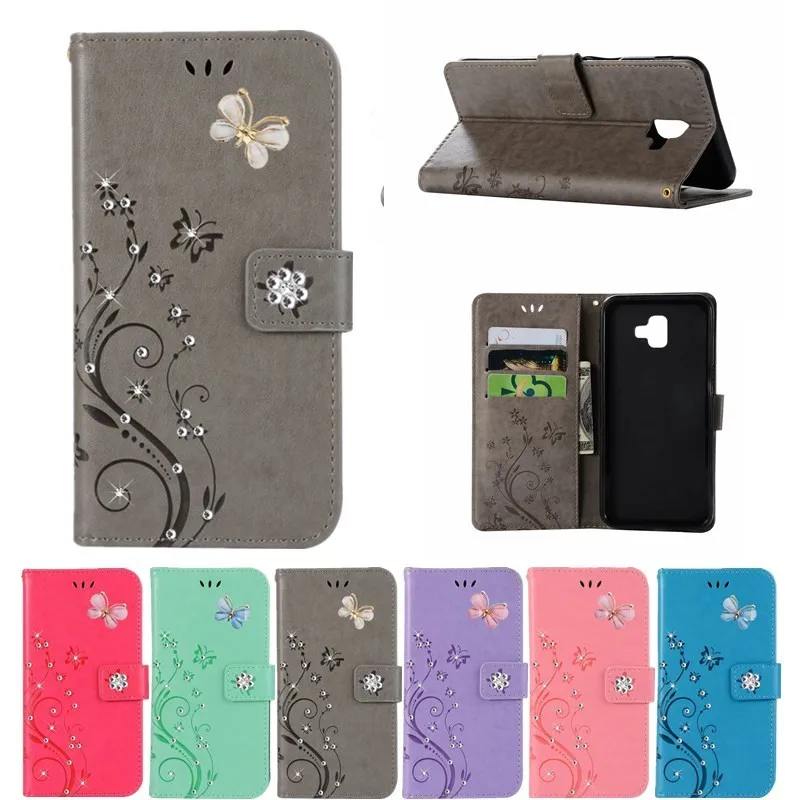DIY кожаный чехол для samsung galaxy J6 плюс J4 Plus A70 A50 A20 A30 A10 M10 M20 M30 A20E A40 Bling 3D чехол-портмоне с откидной крышкой coque