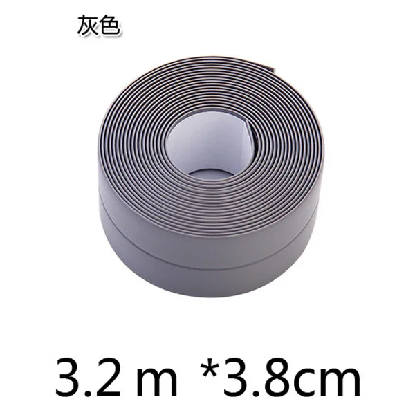 Gray3.8cm Практичный Водонепроницаемый плесени доказательство ленты ПВХ Материал прочный Кухня Ванная комната стены разрыв угловой уплотнительная лента 3,2 м* 3,8/2,2 см - Цвет: Gray3.8cm