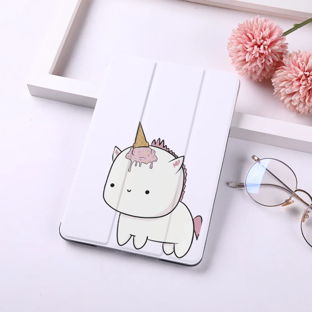 Cartoon Cute Unicorn Magnet Flip Cover For Apple iPad 9.7" Case For iPad Air 2 Mini2 PU Leather Tablet Folding Folio Case