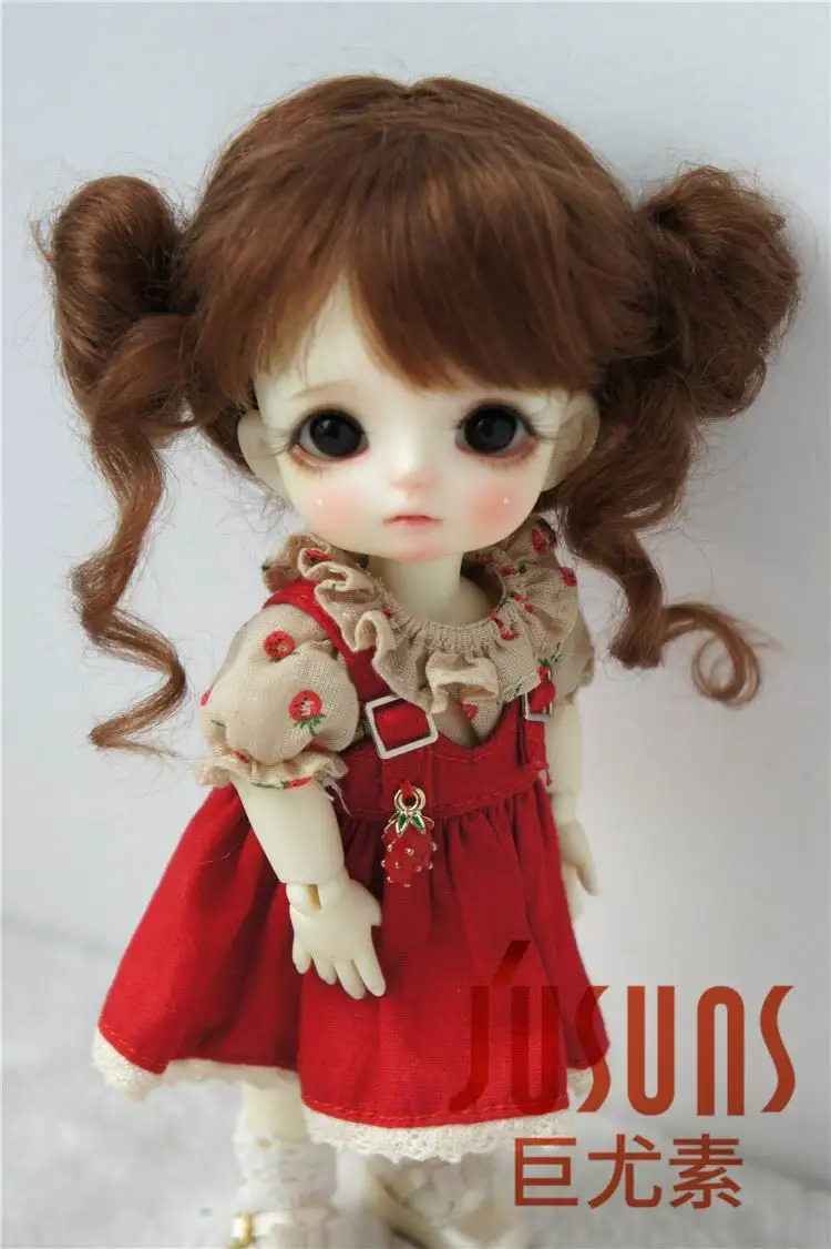 JD406 1/8 5 6 дюймов парик для куклы BJD кукла прекрасный мохер парики ребенка два пони
