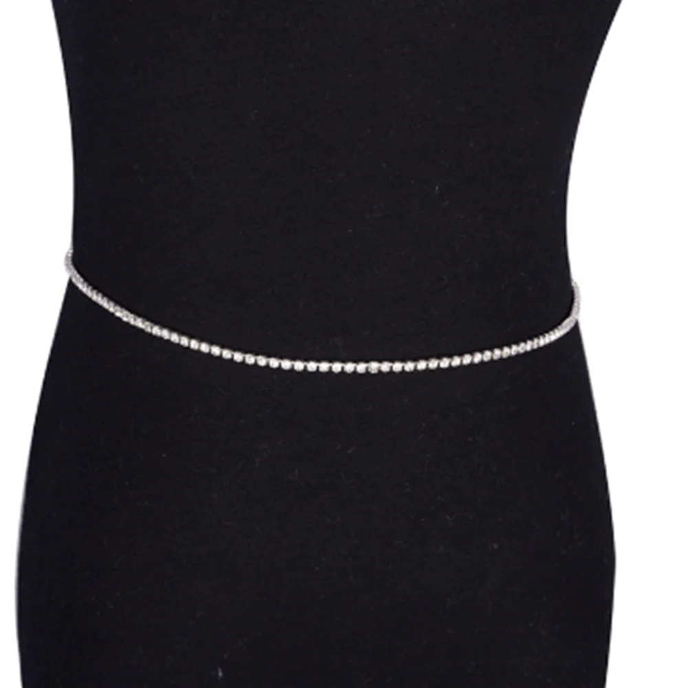 StoneFans Sexy Rhinestone Belly Waist Chain for Women Summer Beach Bikini Crystal Body Chain Waist Jewelry Belt Chain Club Gift